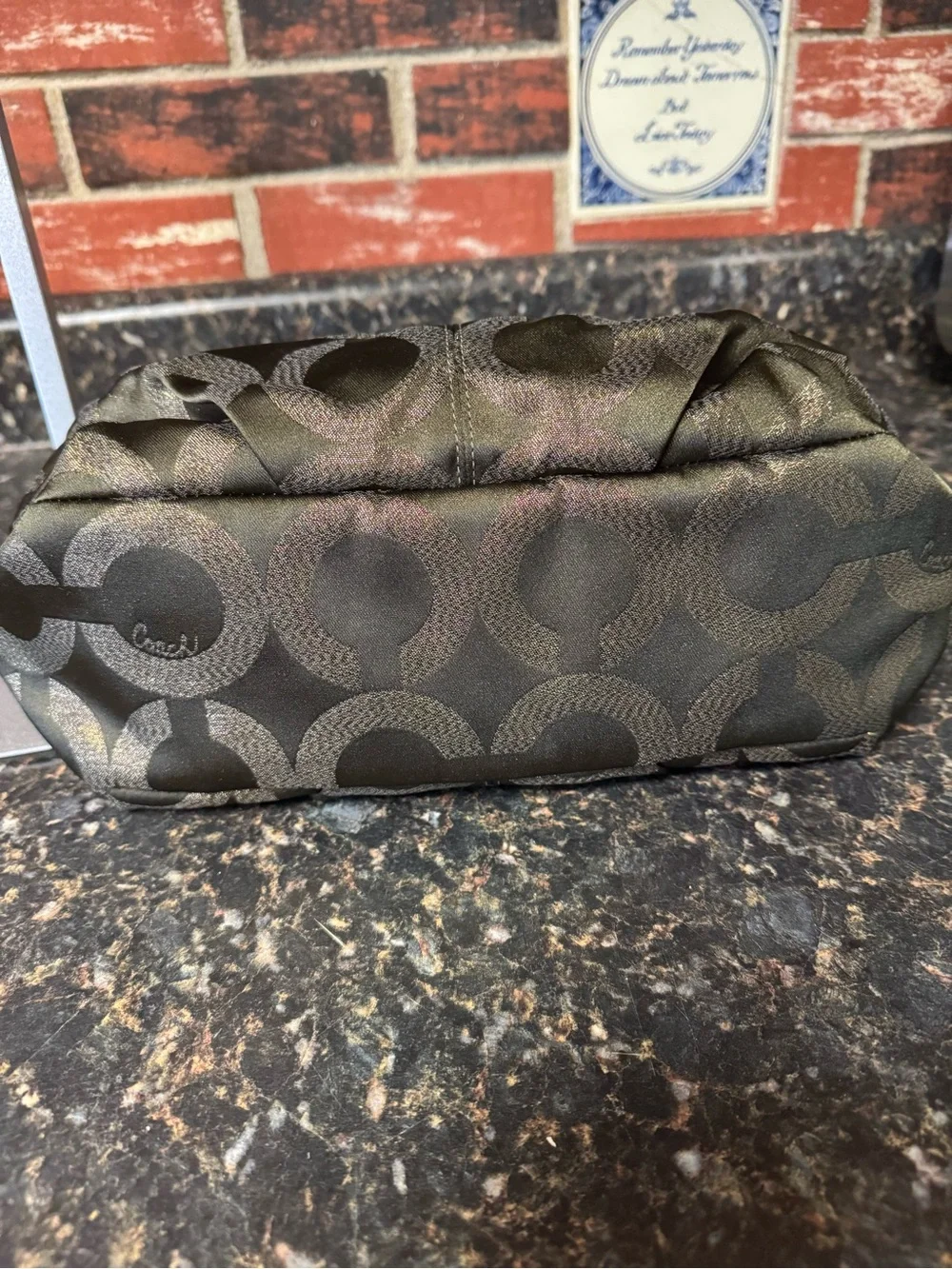 Coach Brooke Op Art Lurex Shoulder Bag 14144 Metallic Bronze